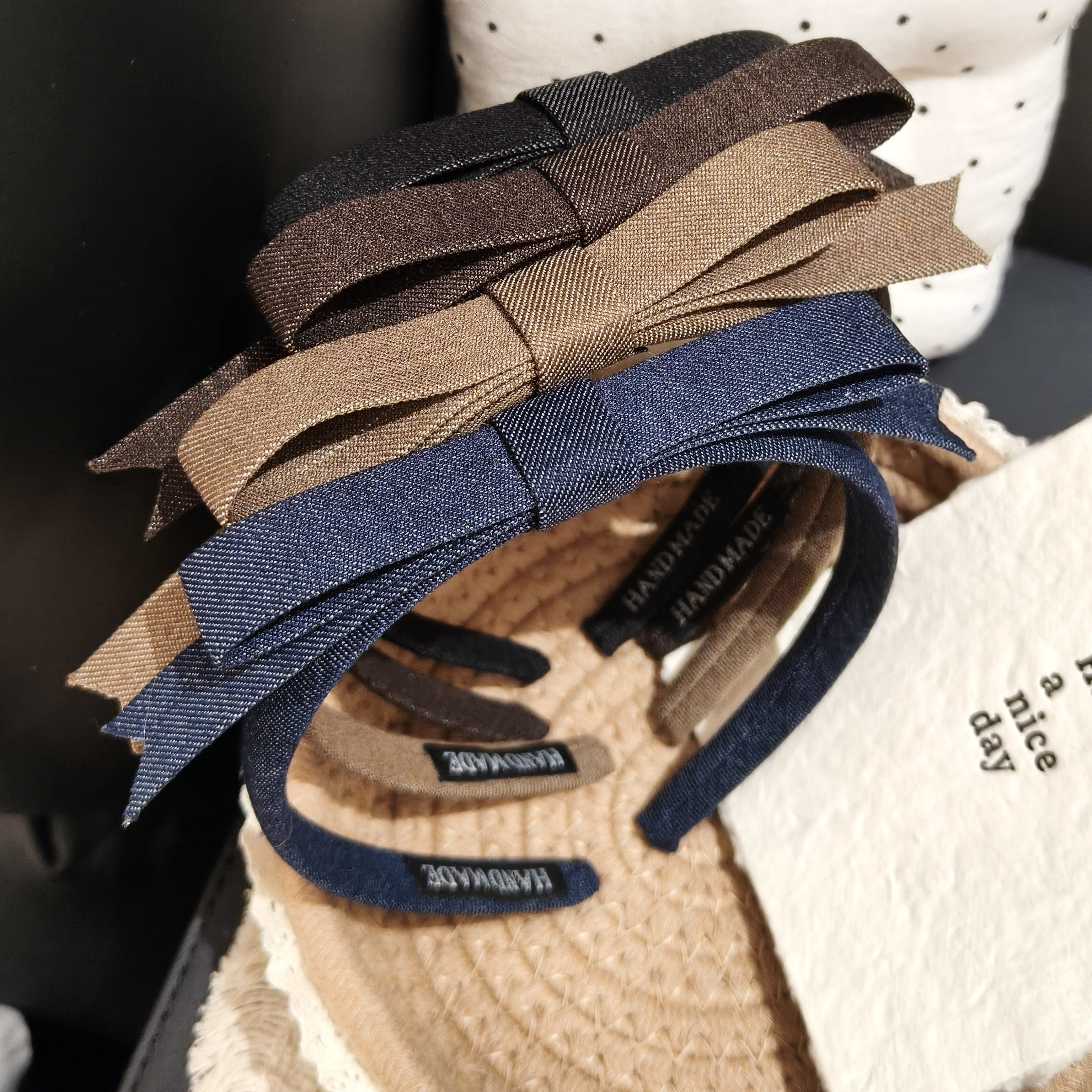 诗雁韩版布艺蝴蝶结防滑发箍