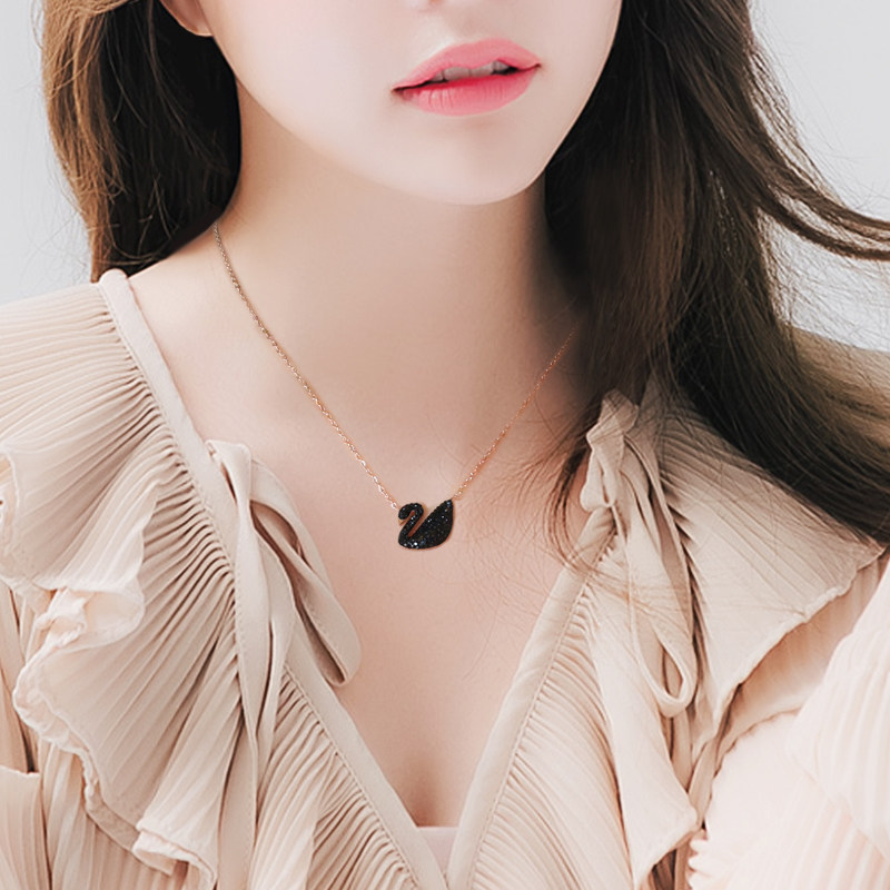 韩国简约镀18K玫瑰金小号黑天鹅项链女日韩短款装饰锁骨链不掉色在类目 饰品/流行首饰/时尚饰品新, 项链中 - 来自Buy2taobao.com提供专业的淘宝代购服务