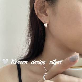 日韩国风纯银耳扣许愿鹿角森系精致气质小众设计感耳环女