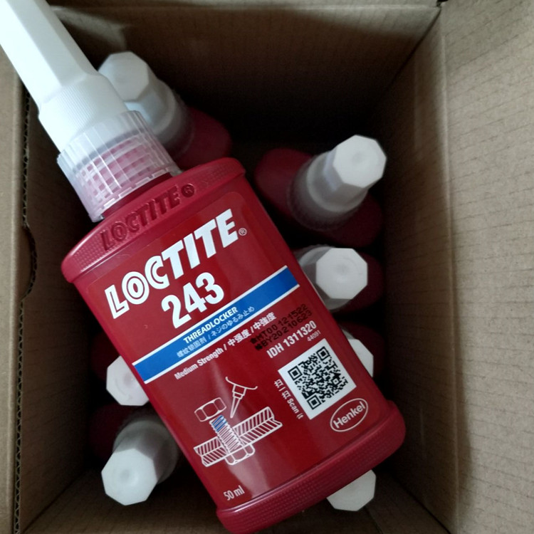 loctite乐泰243胶水螺丝胶防松胶可拆卸蓝色螺纹锁固剂耐油50ml