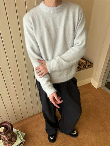 大码潮流纯色宽松卫衣圆领