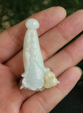 白菜老坑挂件男女款带证书玉坠