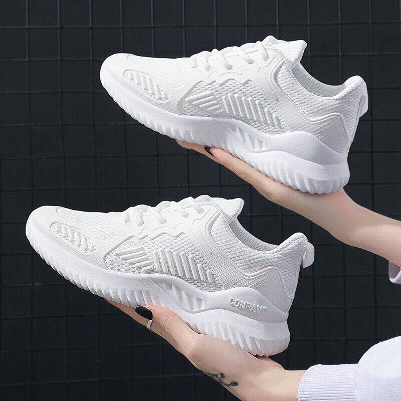 小白鞋女网面透气运动鞋子青少年运动鞋女初中学生白色跑鞋跳绳鞋