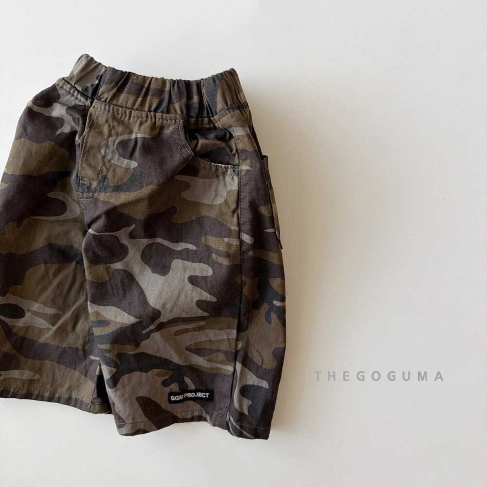 韩国进口童装男童夏季超酷帅气迷彩休闲裤嘻哈街头风宽松七分裤