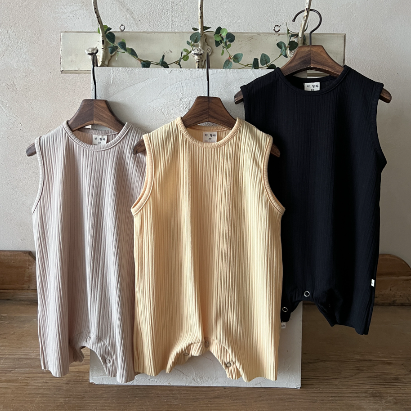 韩国无袖皱面清凉舒服爬服连体衣