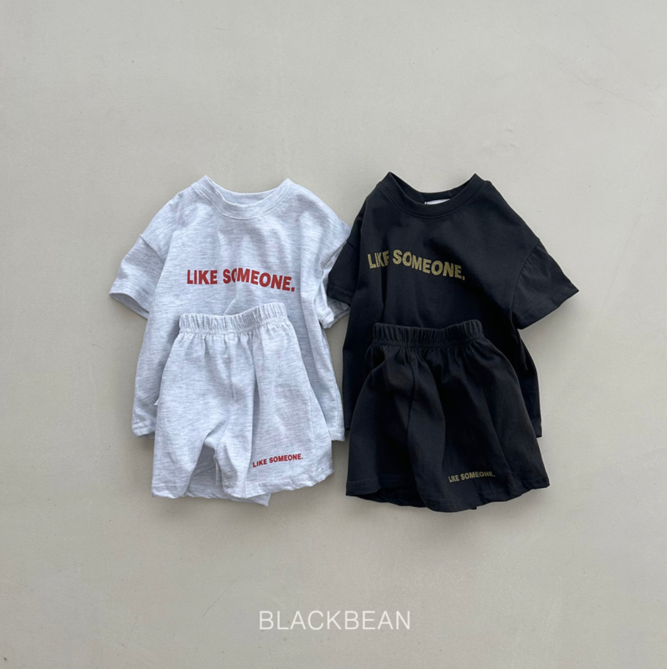 韩国进口婴幼童装夏季简约字母休闲运动短袖套装T恤短裤两件套