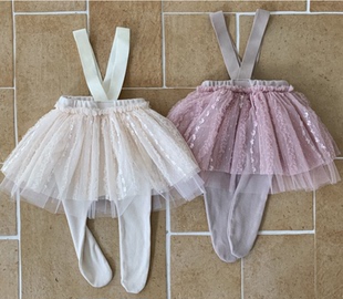 现货韩国进口婴儿女宝宝春秋背带裙公主裙裤打底连体裤蓬蓬纱裙