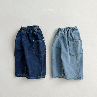 韩国进口婴幼童装春秋款侧口袋工装牛仔裤百搭直筒休闲裤MiniRobe