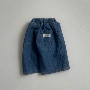 超柔軟牛仔褲 韓國進口嬰幼童裝 夏季 薄款 MiniRobe 直筒闊腿七分褲