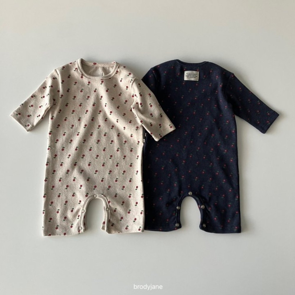 现货韩国进口新生婴儿女宝宝柔软纯棉碎花连体衣宝宝家居爬服哈衣