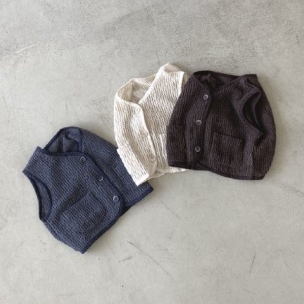 现货韩国进口童装日系百搭薄款针织马甲开衫夏季防凉潮搭背心外搭