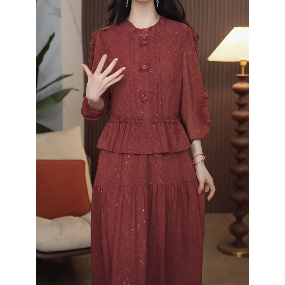 2026夏新款优雅气质遮肉显瘦礼服裙高级韩丽丝时尚大码女装连衣裙
