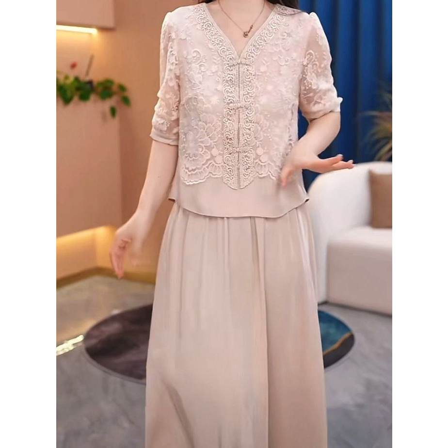 2026年夏季新款时尚气质修身显瘦遮肉新中式裙子假两件套装连衣裙