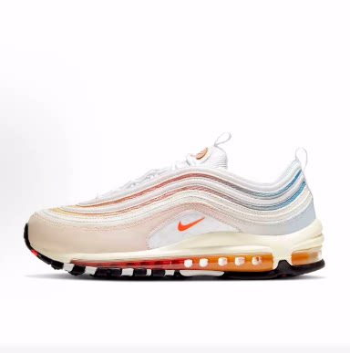 Nike Air Max 97 复古 轻便 低帮 气垫 休闲跑步鞋 女款 米白