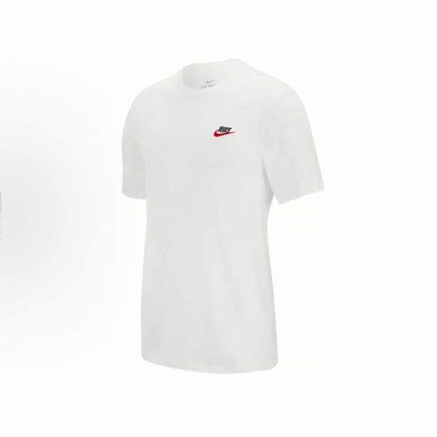 Nike Sportswear 刺绣Logo微标纯色圆领短袖T恤 男款 白色