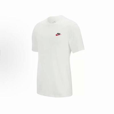Nike Sportswear 刺绣Logo微标纯色圆领短袖T恤 男款 白色