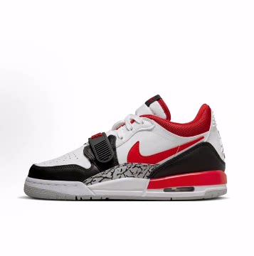 Jordan Legacy 312 Low 皮耐磨 低帮 儿童篮球鞋 黑白红