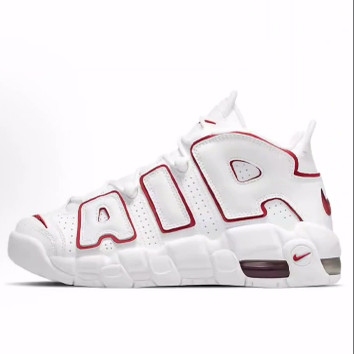 Nike Air More Uptempo   耐磨 中帮 儿童篮球鞋 白红