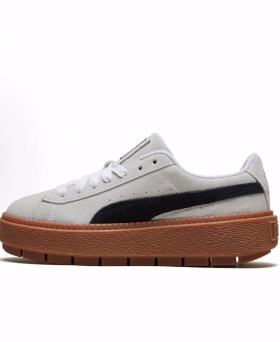 PUMA彪马 Platform Trace 复古厚底 低帮 板鞋 女款 白黑