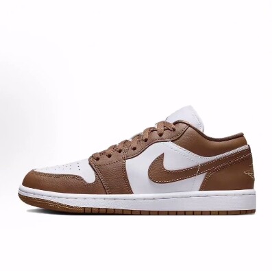 Jordan Air Jordan 1 Low 舒适百搭 低帮 复古篮球鞋 女款 白棕色