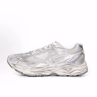 Mizuno Racer S 复古做旧运动舒适 低帮跑步鞋 男女同款 银灰色