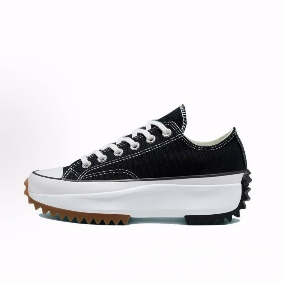 Hike 圆头系带 低帮 Converse 男女同款 Star 帆布鞋 黑色 Run