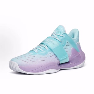 水花4 男款 减震耐磨 篮球鞋 蓝紫 低帮 Anta安踏