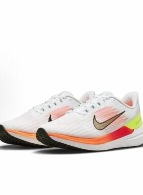 Nike Winflo 9 舒适 低帮跑步鞋 男款 白橙DD6203-100