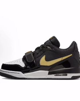 Jordan Legacy 312 Low减震耐磨透气 低帮 儿童篮球鞋 黑白色