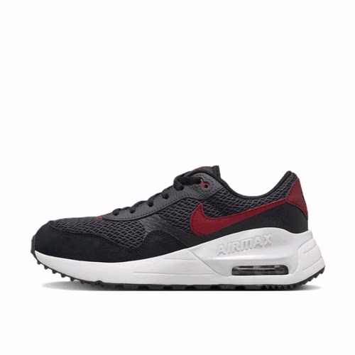 Nike Air Max SYSTM 织物皮革 低帮 运动休闲鞋 男款 黑红色