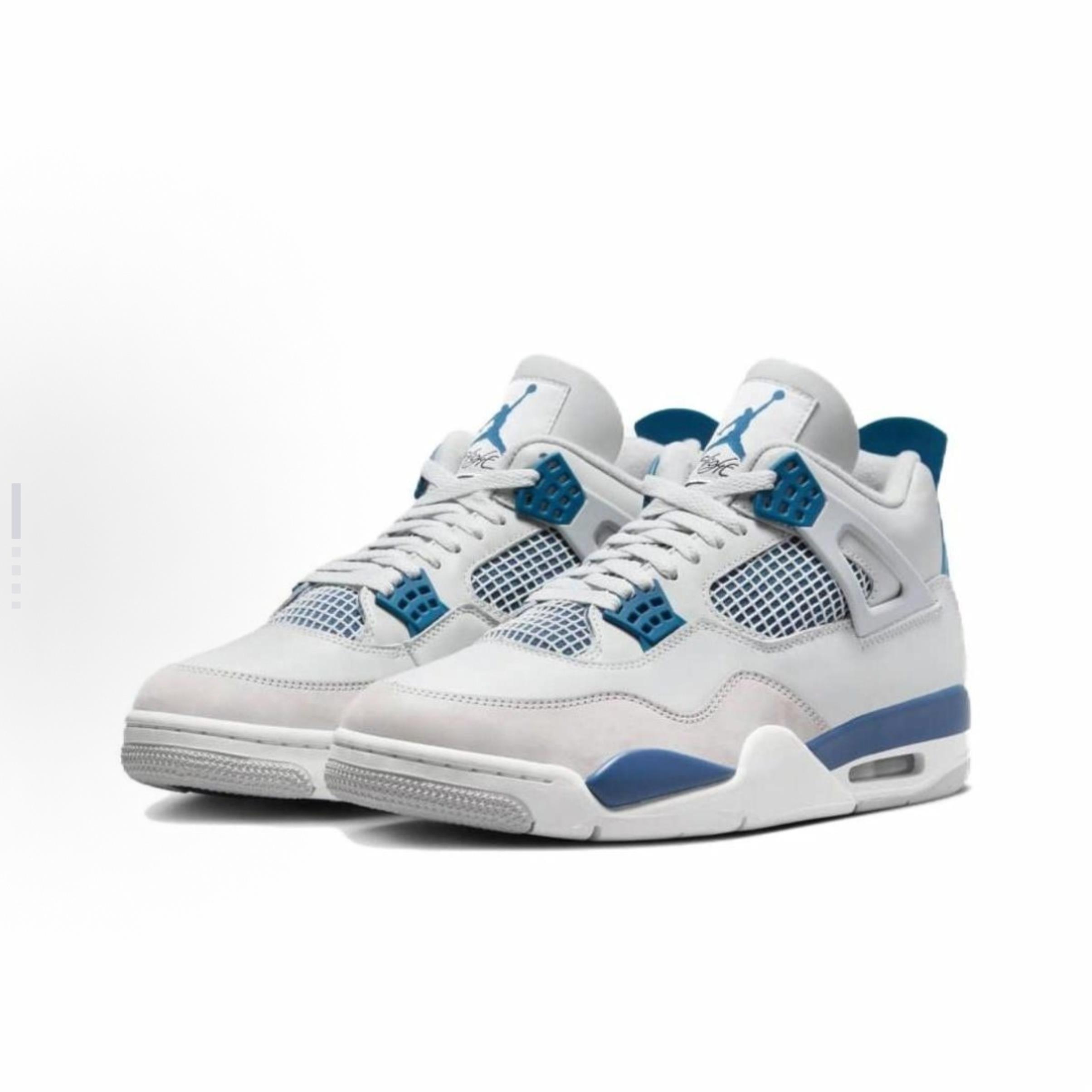 Jordan Air Jordan 4 中帮 复古篮球鞋 男女同款 白蓝 FV5029-141