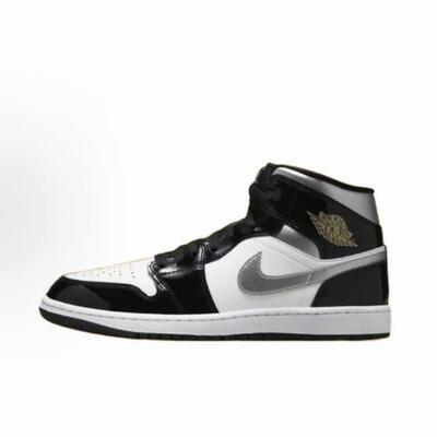 Jordan Air Jordan 1 Mid “Black Patent”中帮 复古篮球鞋男款