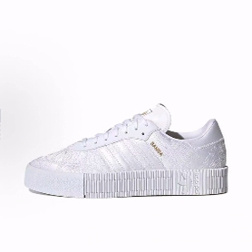 adidas originals Sambarose 刺绣 防滑减震 低帮 板鞋 女款 白色