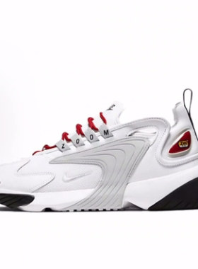 Nike Zoom 2K 网布皮革 复古时尚 防滑轻低帮 老爹鞋 女款 白红