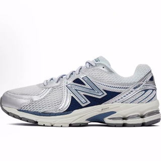 New Balance 860 v2  减震耐磨 低帮跑步鞋 男女同款 白蓝银