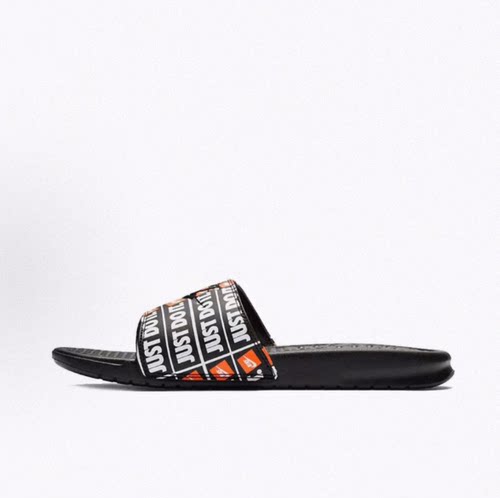 Nike Benassi JDI Print 舒适 橡胶底 防臭一字拖鞋 男款