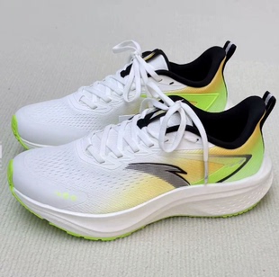 Anta安踏 马赫5SE 运动舒适耐磨透气 低帮休闲跑步鞋 男款 白黄绿