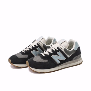 New Balance NB 574 复古 网布皮革 低帮 休闲跑步鞋 女款 黑