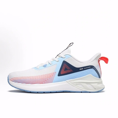 匹克 舒适 织物合成革减震防滑耐磨透气低帮跑步鞋 男款 帆布白