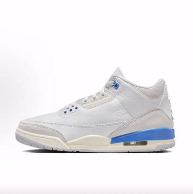 Jordan Air Jordan 3  耐磨 中帮 复古篮球鞋 男款 白蓝
