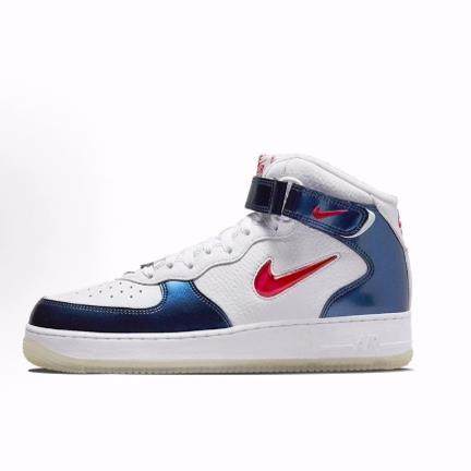 Nike Air Force 1 QS "IUniversity Red " 中帮 板鞋 男款 白蓝红,运动鞋new,板鞋,淘宝优惠券,粉丝福利购,淘宝优惠卷