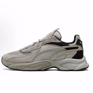 PUMA Rs-Connect 复古 织物减震防滑 中帮跑步鞋 男女同款 灰黑