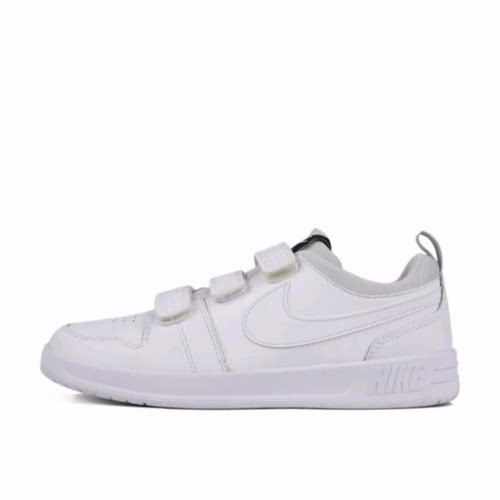 Nike Pico 魔术贴 复古休闲 防滑减震 低帮 儿童板鞋 白色