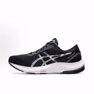 黑白 Asics Pulse 低帮跑步鞋 男款 织物 Gel 休闲