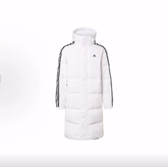 adidas 3-Stripes LONG DOWN 长款保暖羽绒服 男款