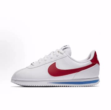 Nike Cortez Basic SL 舒适 轻便减震 低帮 儿童跑步鞋 白红