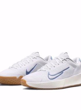 Nike Vapor Lite 2 网布 圆头 系带 低帮 网球鞋 女款 白蓝色