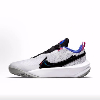 Nike Team Hustle D 10 SE  低帮 儿童篮球鞋 白黑蓝 青少年