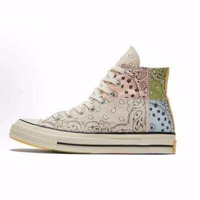 offspring paisley x Converse 1970s 高帮 帆布鞋 男女同款 米色