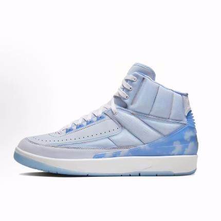 J. Balvin x Jordan Air Jordan2 高帮 复古篮球鞋 男女同款 蓝色